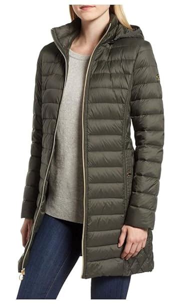 michael kors olive packable down jacket|Michael Kors packable nylon anorak.